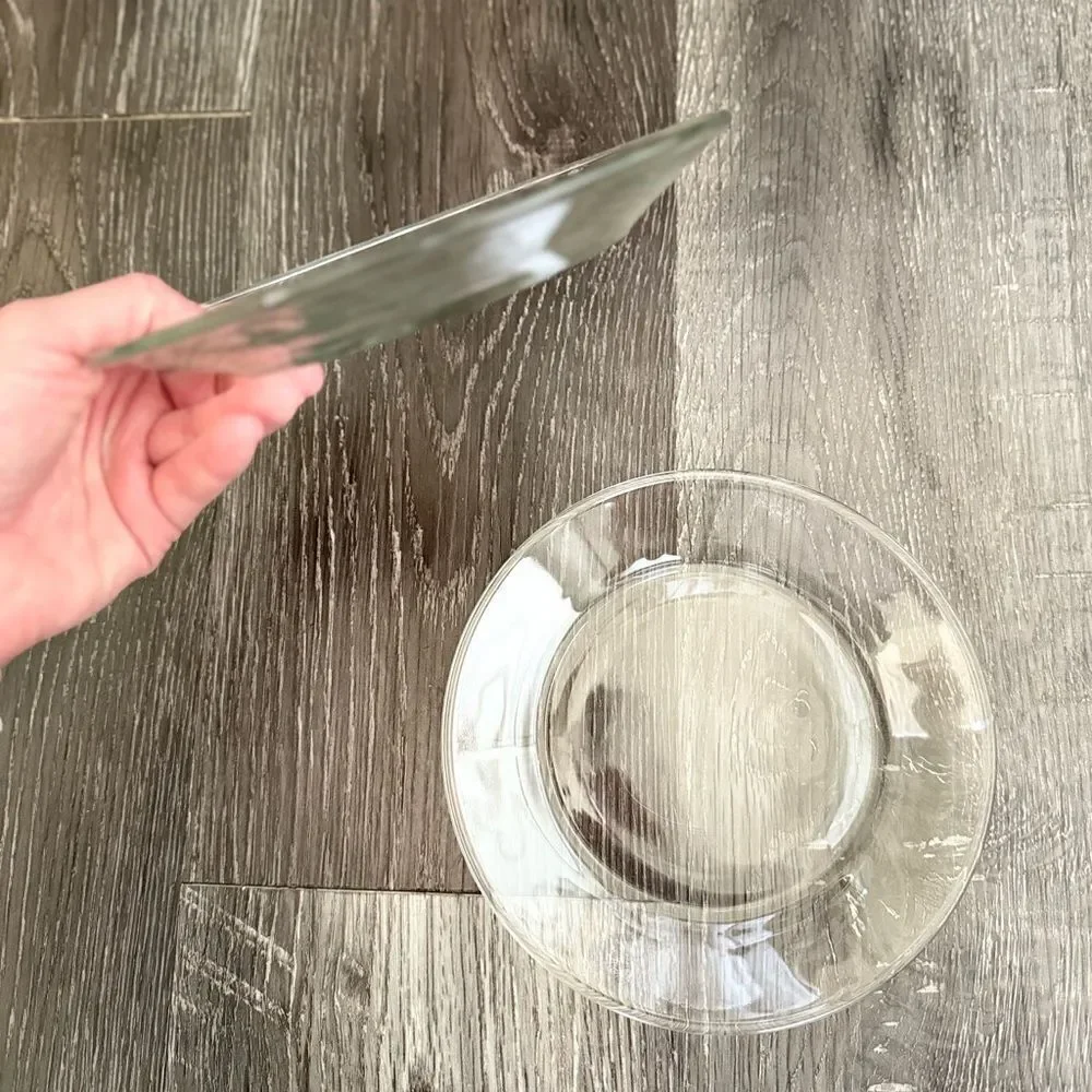 Vintage | 2 Elegant Clear Small Plate Set